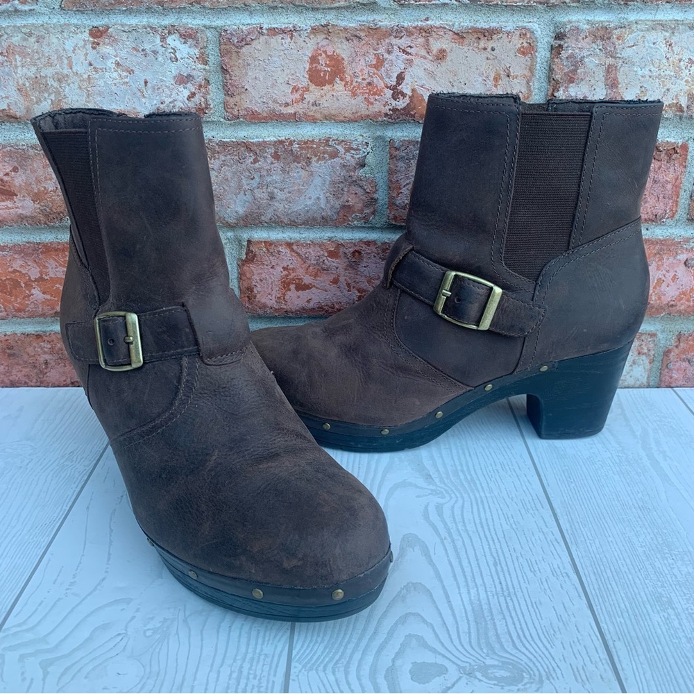 Clarks Gloss Saber Platform Ankle Boots Brown Size 9 M
